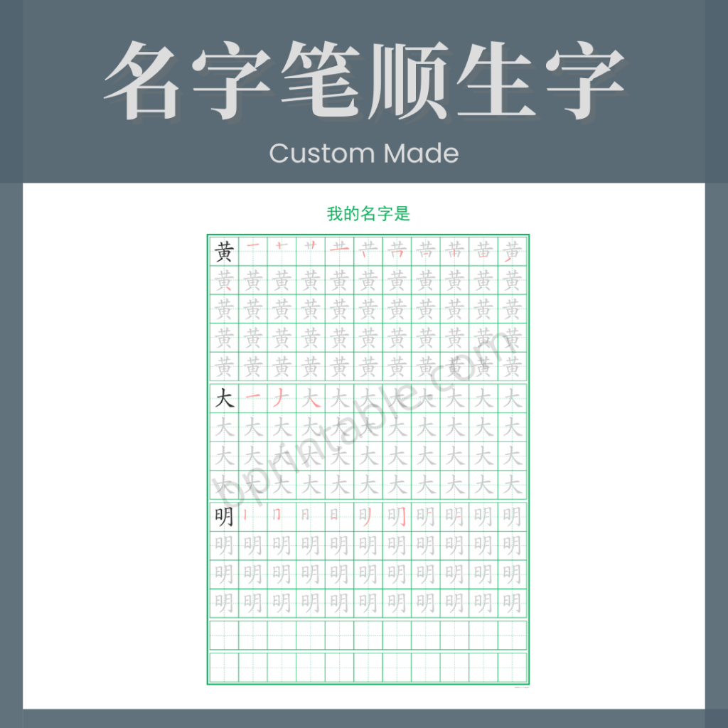 [PDF] 华语名字笔顺生字 练习写名字 | Shopee Malaysia