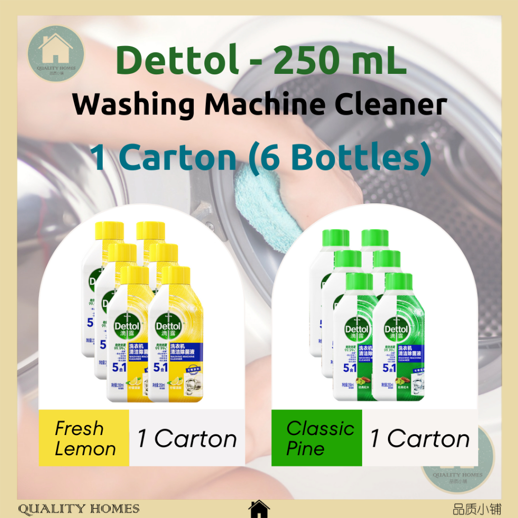 [1 Carton/6 Bottles] Dettol 5 In 1 Strong Washing Machine Cleaner 250mL