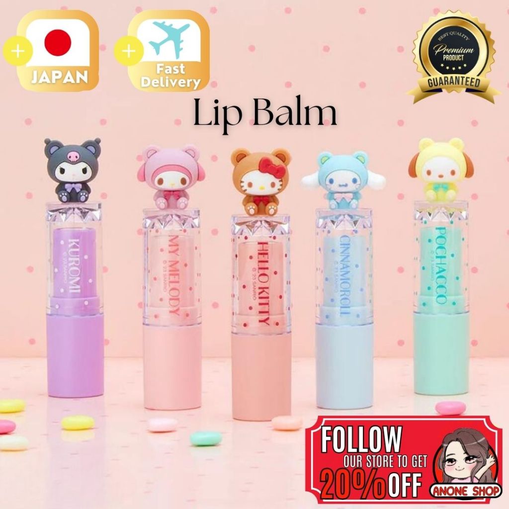 Sanrio Lip Balm BEAR 3.8g Japan Christmas gift Hello kitty, cinamoroll