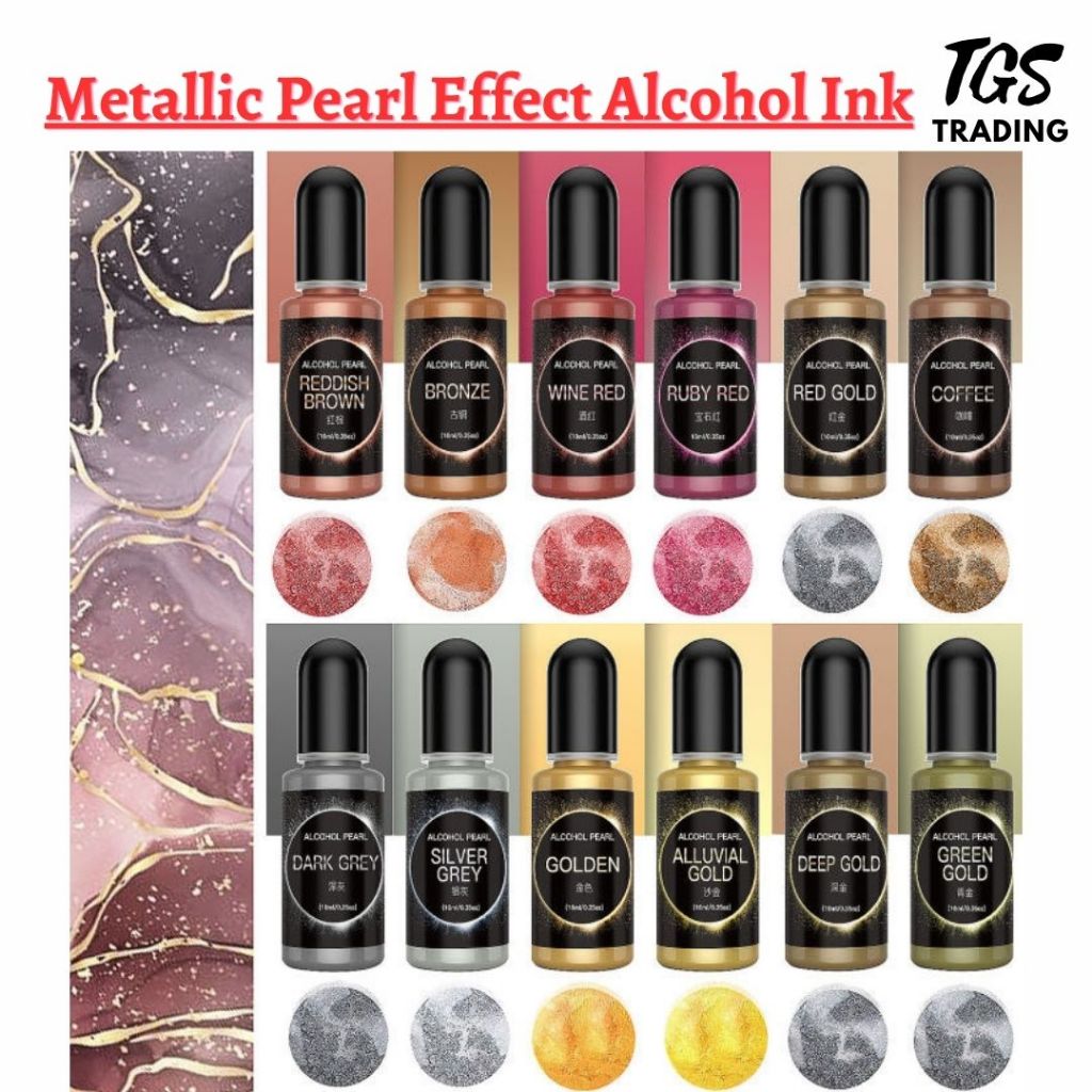 ~TGS~10ml Metallic Pearl Pigment Liquid Ink Diffusion Pigment For Resin ...