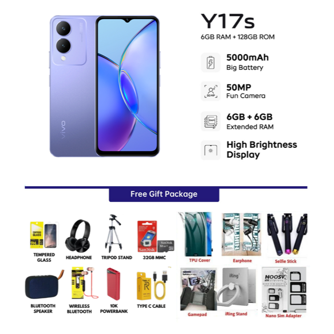 VIVO Y17S (6GB + 6GB Extended RAM, 128GB ROM) 1 Year Warranty By Vivo  Malaysia!!