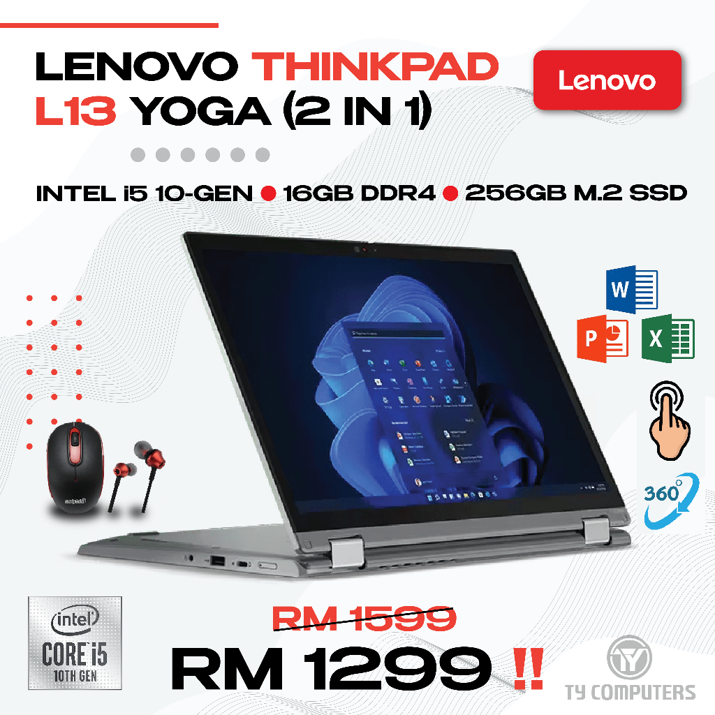 ThinkPad L13 Yoga Intel Laptop, 2 In 1 PC