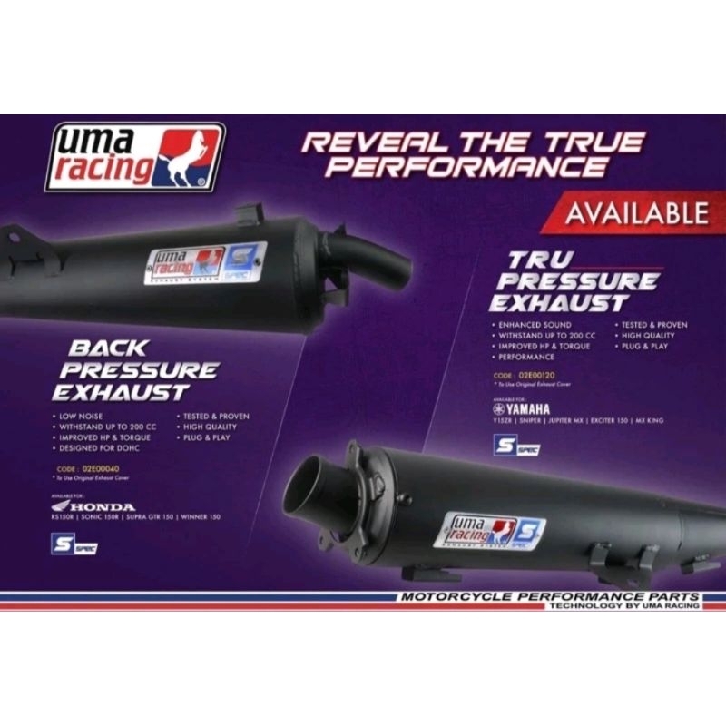 UMA RACING TRU / BACK PRESSURE EXHAUST LC135 Fi V8 100 ORIGINAL EKZOS FUEL INJECTION YAMAHA