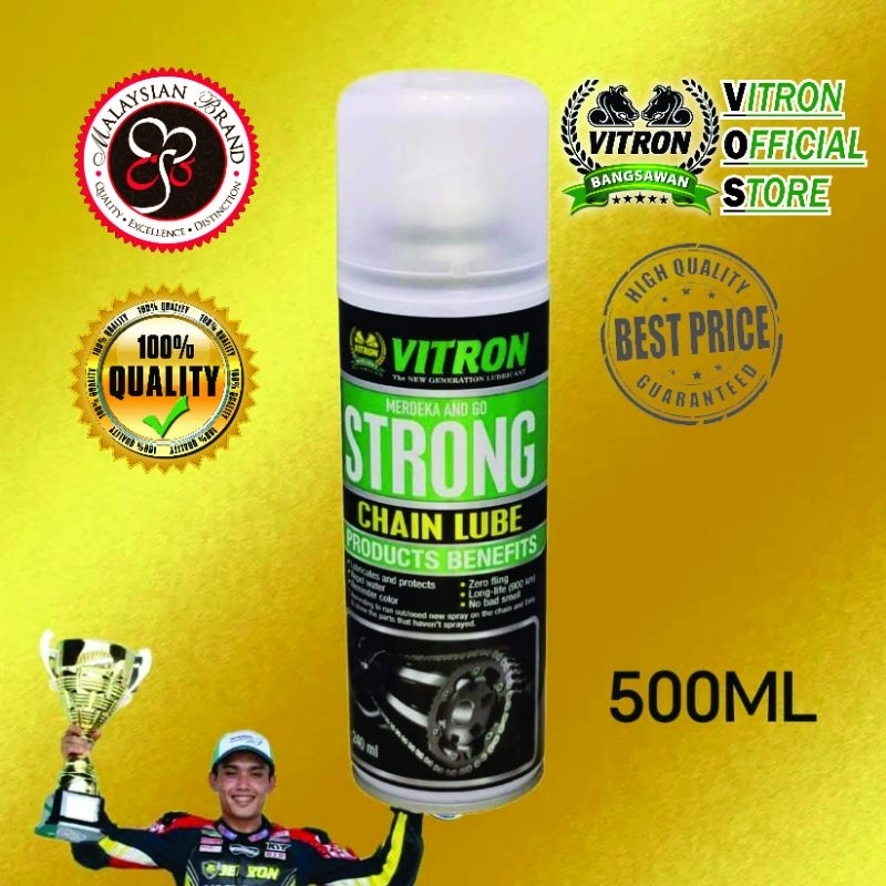 🐎🔥[100% ORIGINAL] VITRON STRONG CHAIN LUBE Spray Minyak Rantai {500ML ...