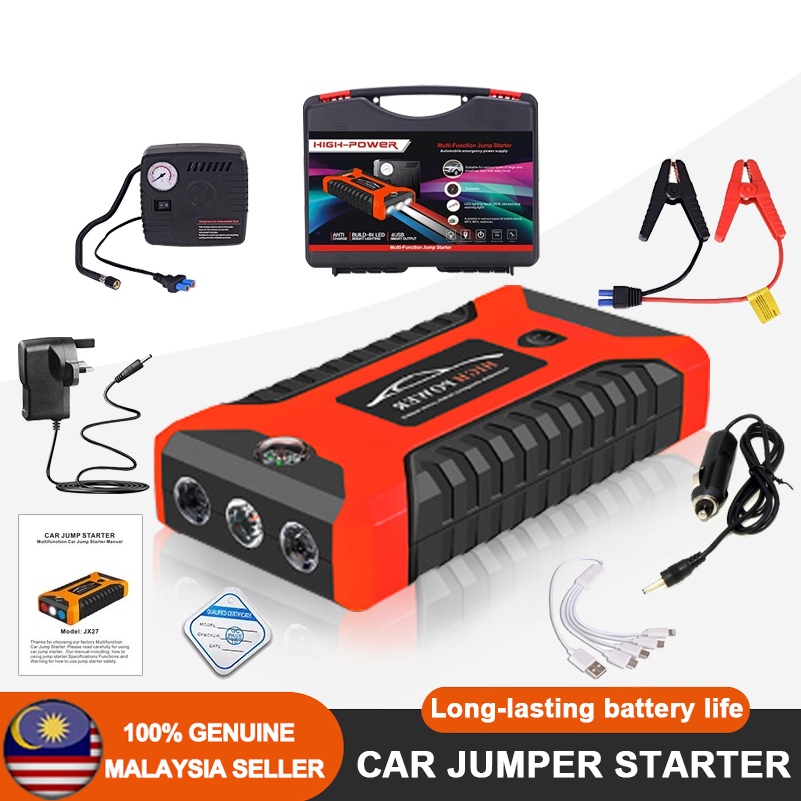 99800mAh 12V Car Jumper Car Tyre Air Pump Starter Booster Portable USB ...