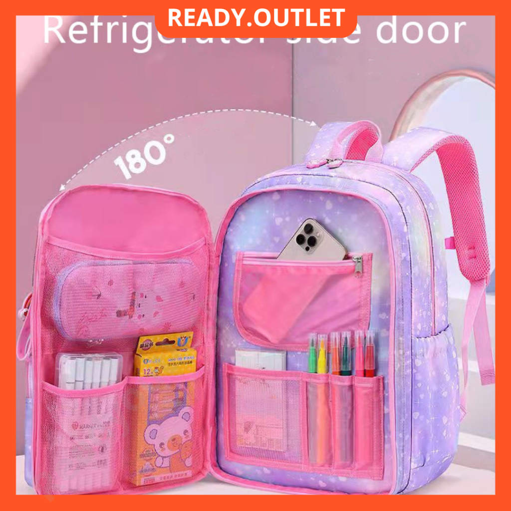 School Bag Girls Beg Budak Lightweight Students Backpack Large Capacity ...