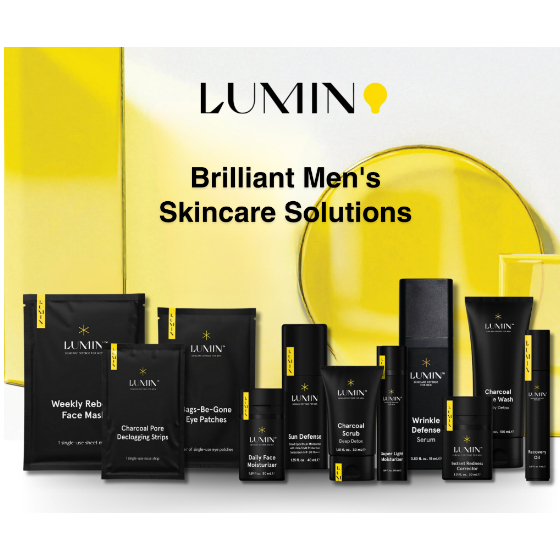 Lumin Men's Skincare Solution Face Wash Moisturizer I Serum Recovery Oil Face Mask I Color