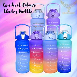 280ml/750ml Leakproof Gradient Color Water Bottle With Time Mark And Straw  - BPA Free For Sports, Fitness, Gym, And Travel - Includes Random Color Lan