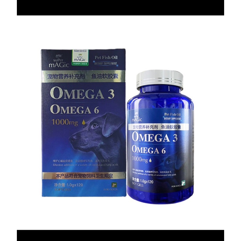 Super Magic Omega 3 Pet Fish Oil 1000mg For Dog ( 120 soft gels