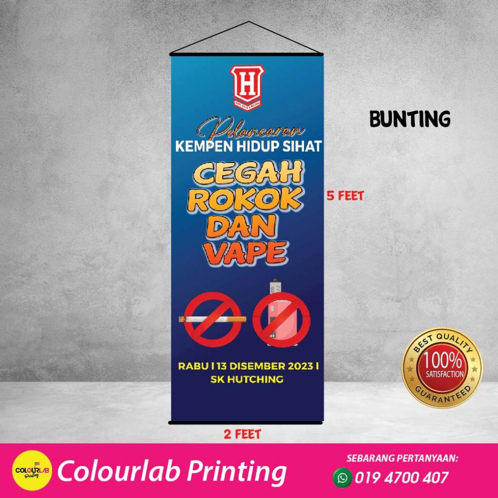 Bunting kempen hidup sihat cegah rokok dan vape | Shopee Malaysia