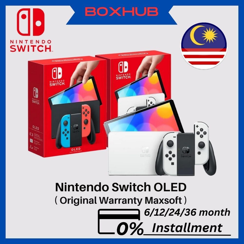 [Ready Stock] Nintendo Switch OLED Maxsoft Console White/Neon