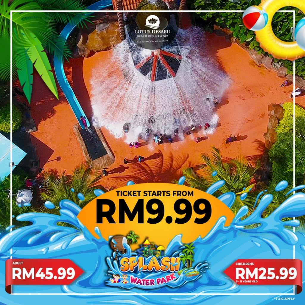 SPLASH WATER PARK TICKET LOTUS DESARU BEACH RESORT & SPA Shopee