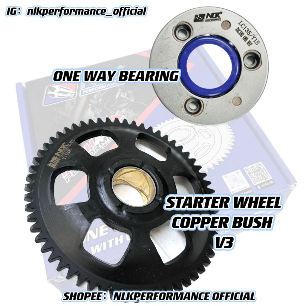 NLK PERFORMANCE RACING STARTER WHEEL V2 COPPER BUSH / ONE WAY BEARING Y15ZR Y16ZR R15 MT15 ONE