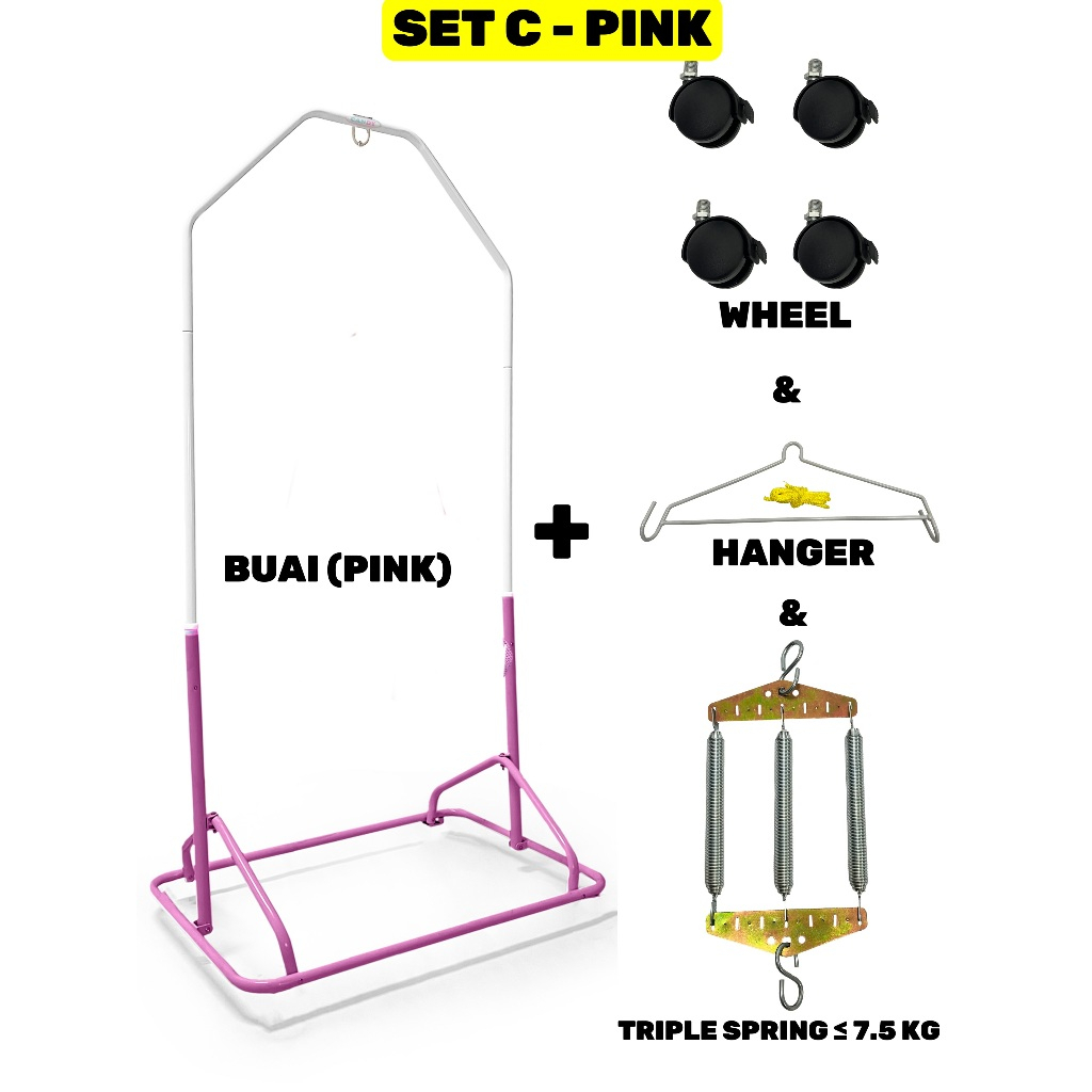CANDY FOLDABLE BASE SPRING COT RACK BABY CRADLE STAND FULL SET AYUNAN ...