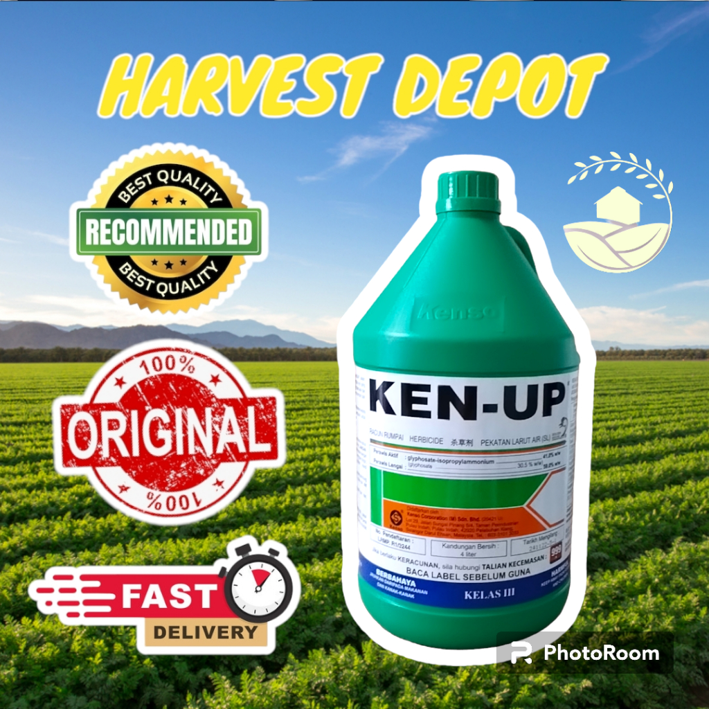 KEN UP 4L Herbicide Racun Rumput Rumpai Ladang 4L Kenup ( Glyphosate 41 ...