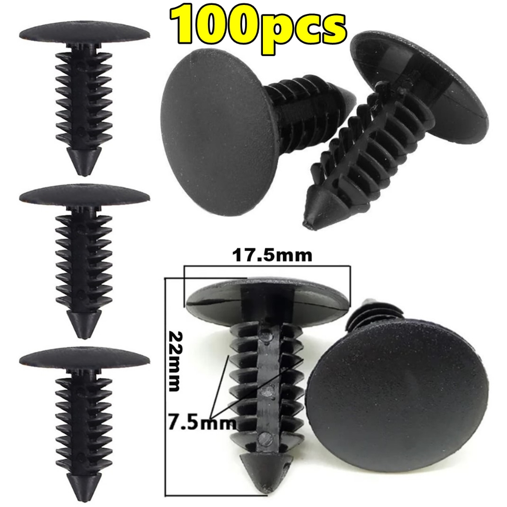 100pcs Klip Kereta Car Fastener Clip Bumper 7.5mm Saga Exora Persona ...