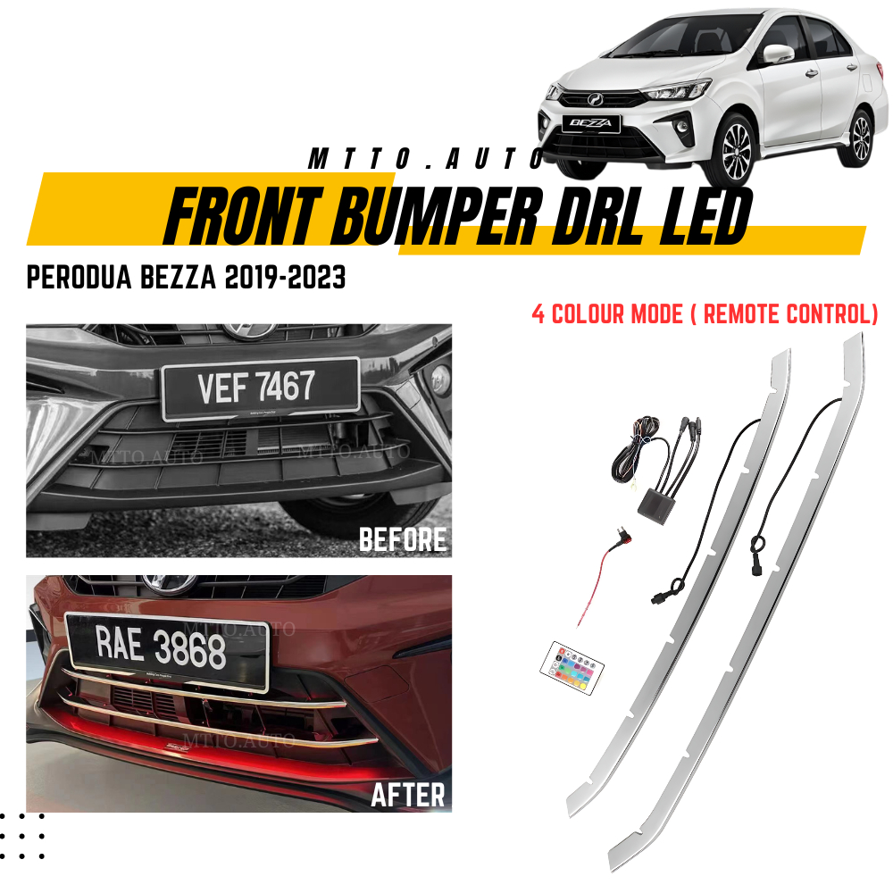 MTTO Perodua Bezza Facelift 2019-2023 Exterioir Front Bumper Trim DRL ...