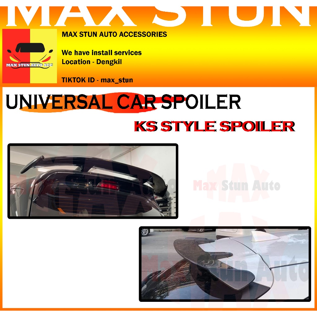 UNIVERSAL CAR SPOILER KS STYLE SPOILER TOP SPOILER REAR SPOILER GLASS