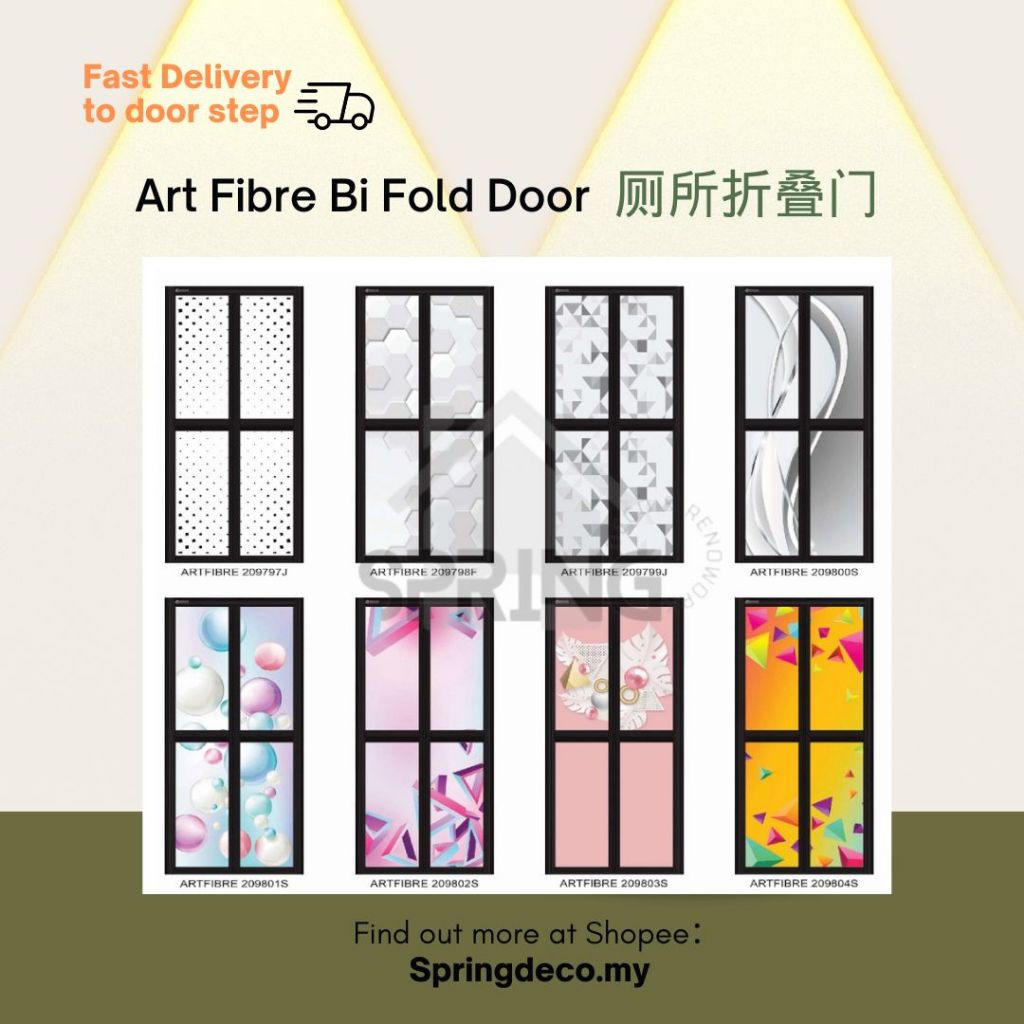 ArtFibre BiFold Door Aluminium Pintu Bilik Air Aluminium White / Black ...