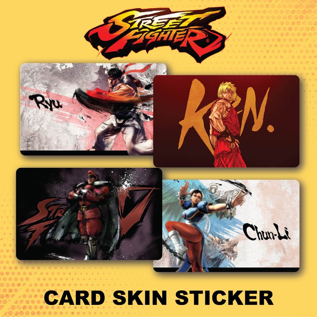 Street Fighter Vinyl Bank Credit Card Sticker Cover, Touch N Go Skin ...