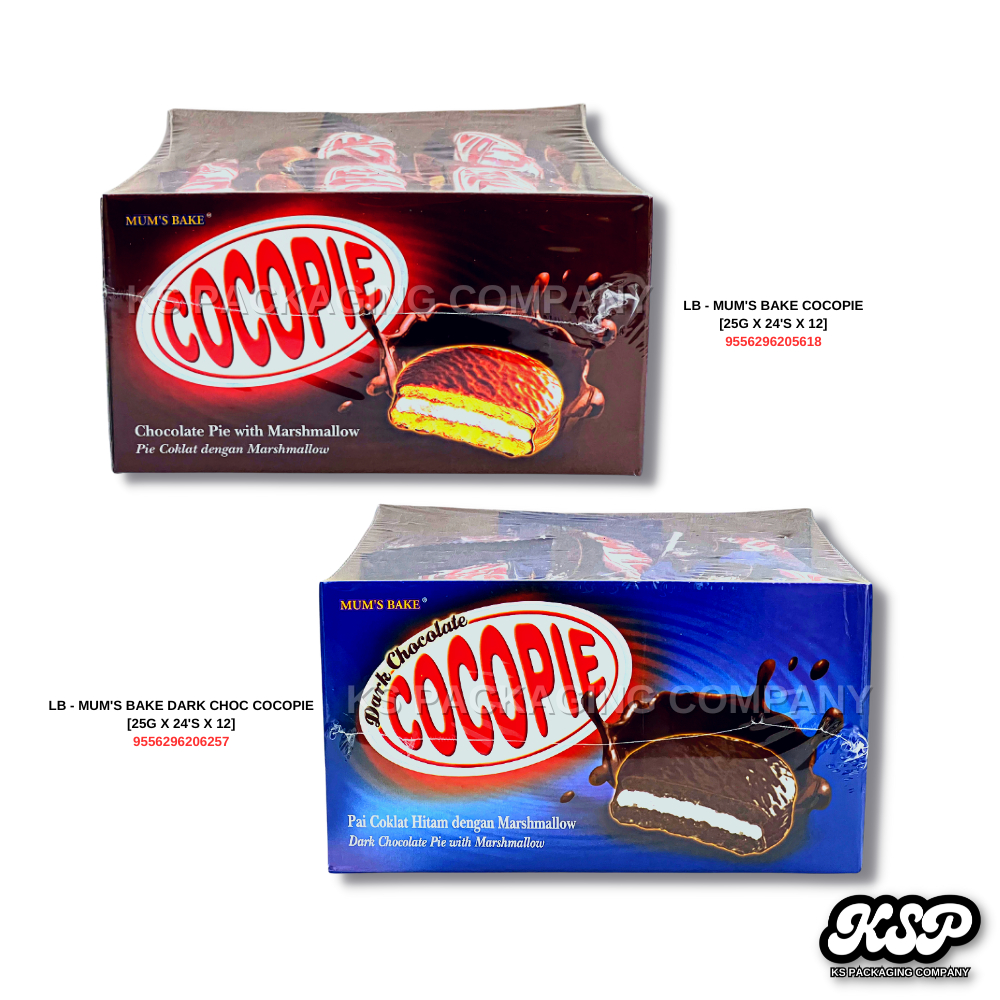 25g x 24pcs LB Cocoaland Mum's Bake Cocopie Chocolate / Dark Chocolate Pie Cake With Marshmallow