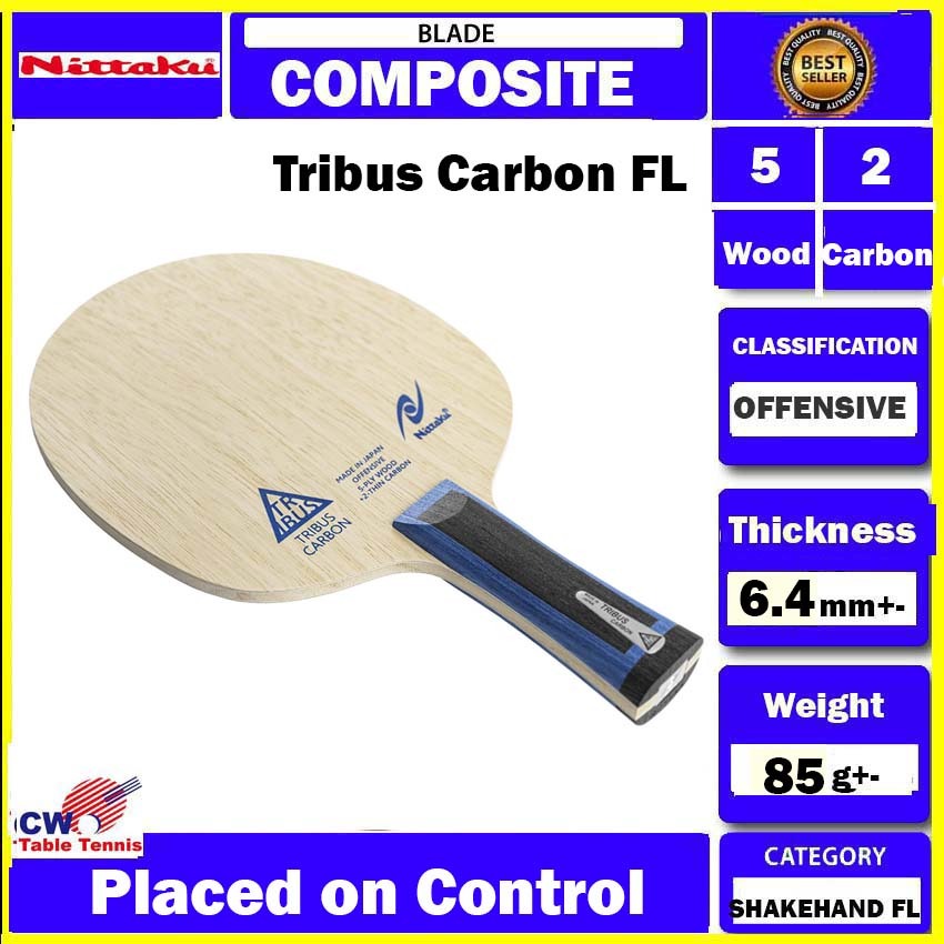 Nittaku Tribus Carbon FL BLUE BLADE TABLE TENNIS BAT PADDLE RACKET ...