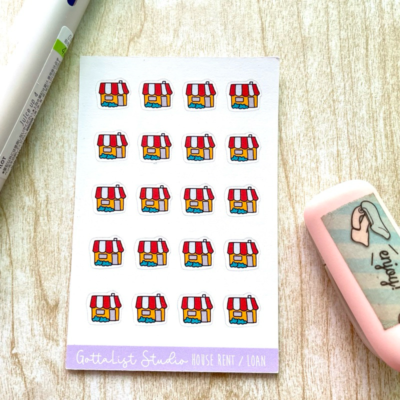 Pay Rental Tiny Icon Planner Stickers for Bullet Journal and Planners ...