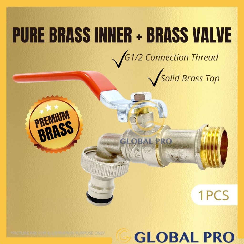 1/2" Brass Bib Tap Washing Machine Tap Basin Tap Faucet Valve Bibcock