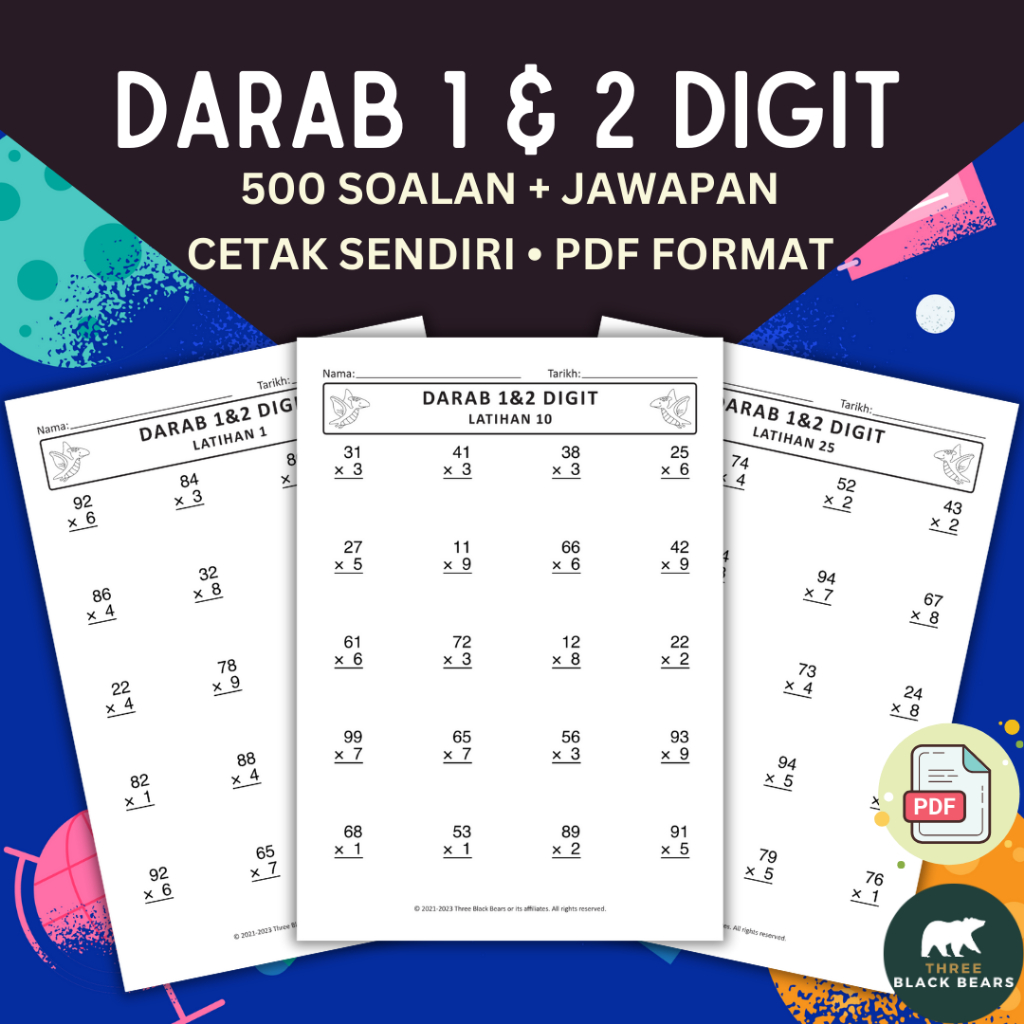 Latihan Tubi Matematik Tahun 1-3 | [PDF] 500 Soalan | Operasi Tambah ...