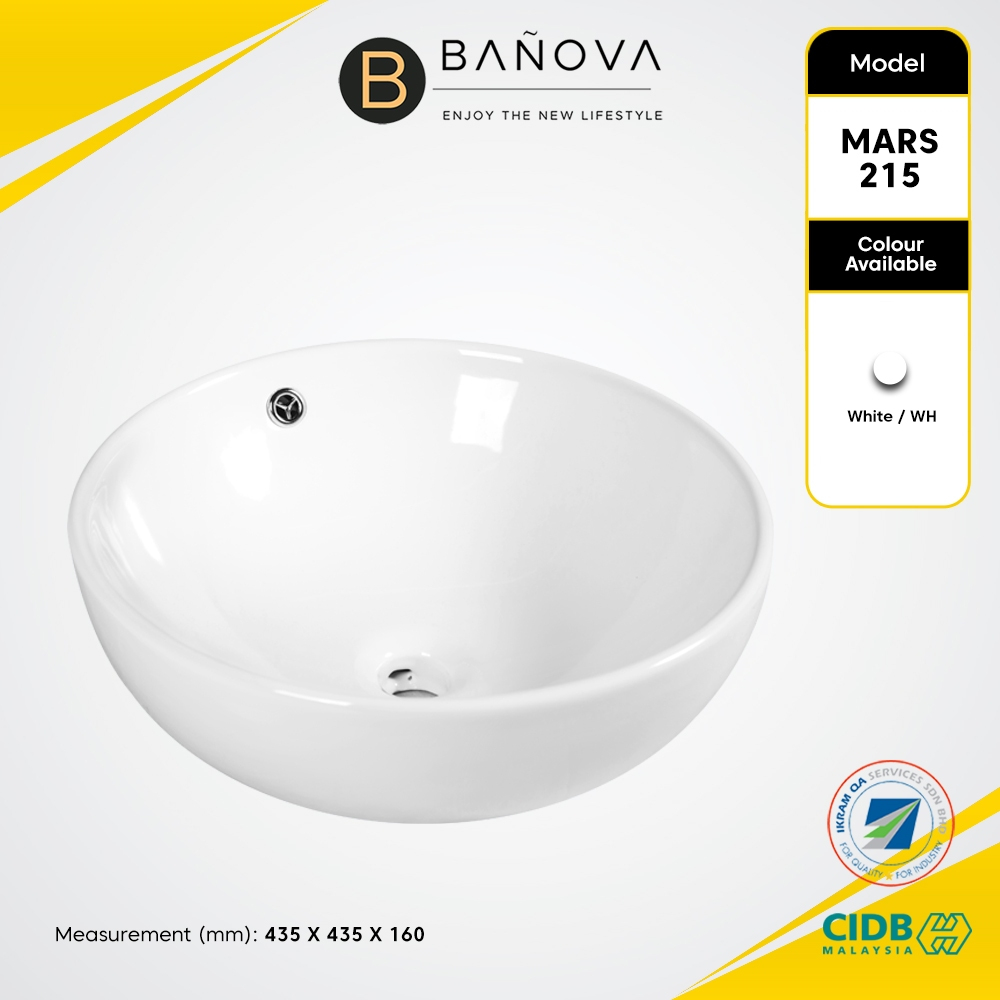 BANOVA Bathroom Cabinet Basin Toilet Basin Ceramic & Table Top Wash ...