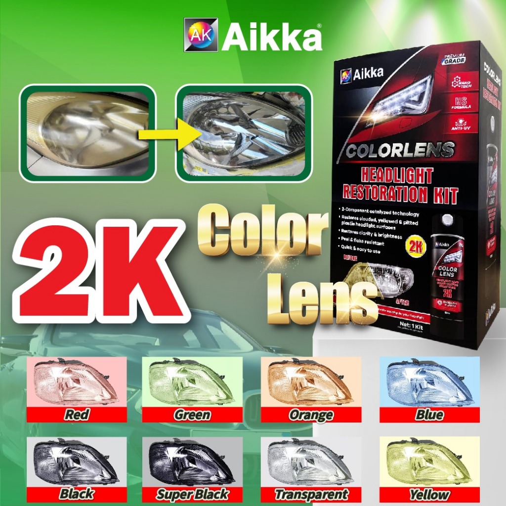 AIKKA Headlamp Color Lens 400ml 2K Aerosol Tin Spray Headlight Nano