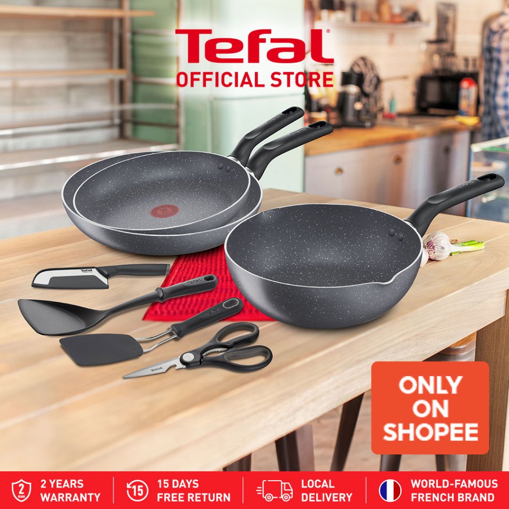 Exclusive Bundle] Tefal Cookware 7pcs Set (Fp 20cm + Fp 26cm