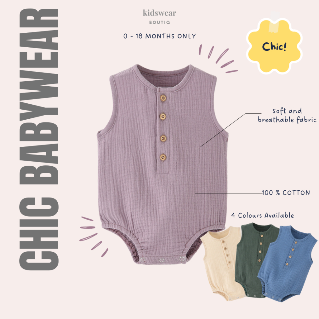 [Basic Series] Newborn baby bodysuit or onesie in cotton kidswear