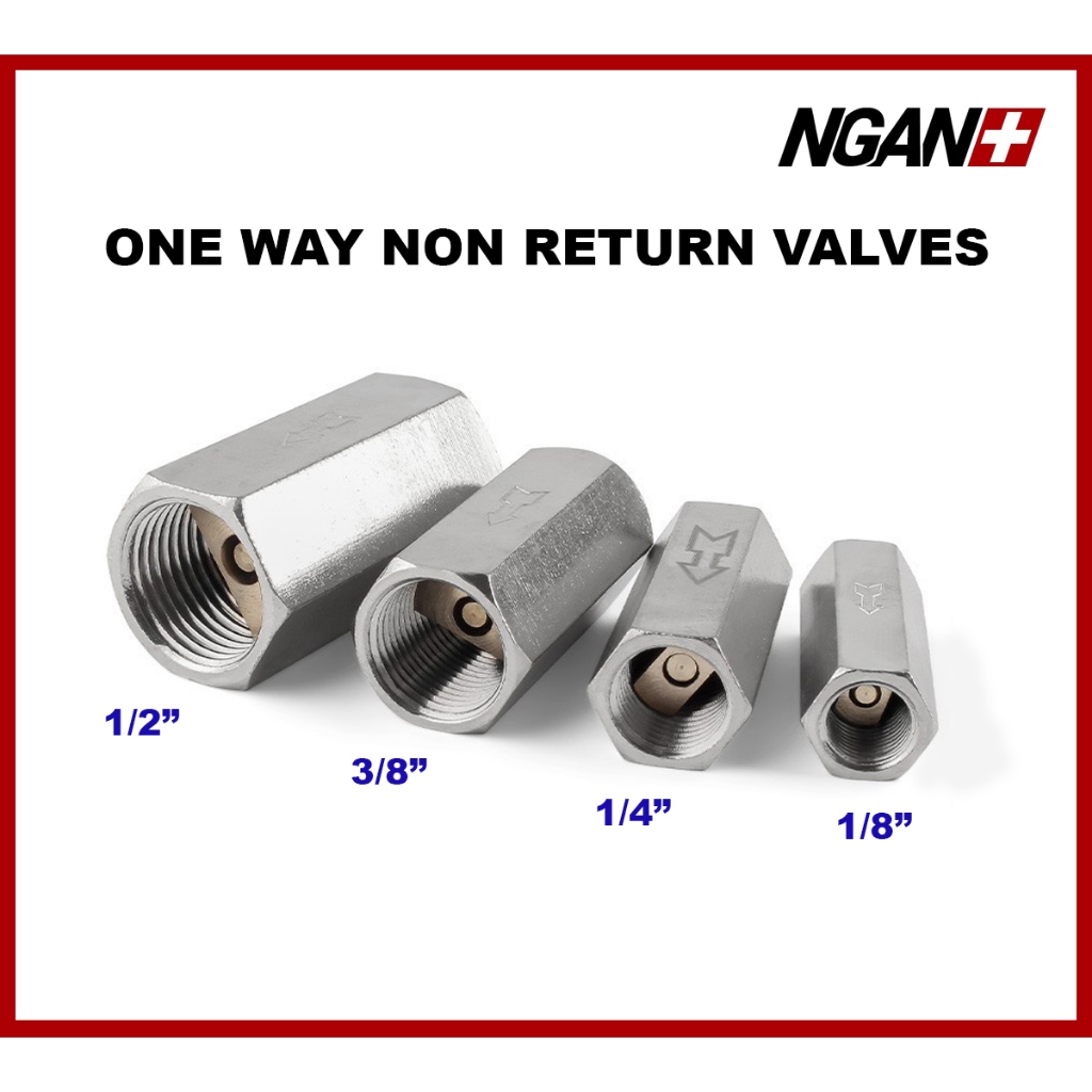 ONE WAY NON RETURN VALVE 1/8" 1/4" 3/8" 1/2" BSP Female Air Check Valve