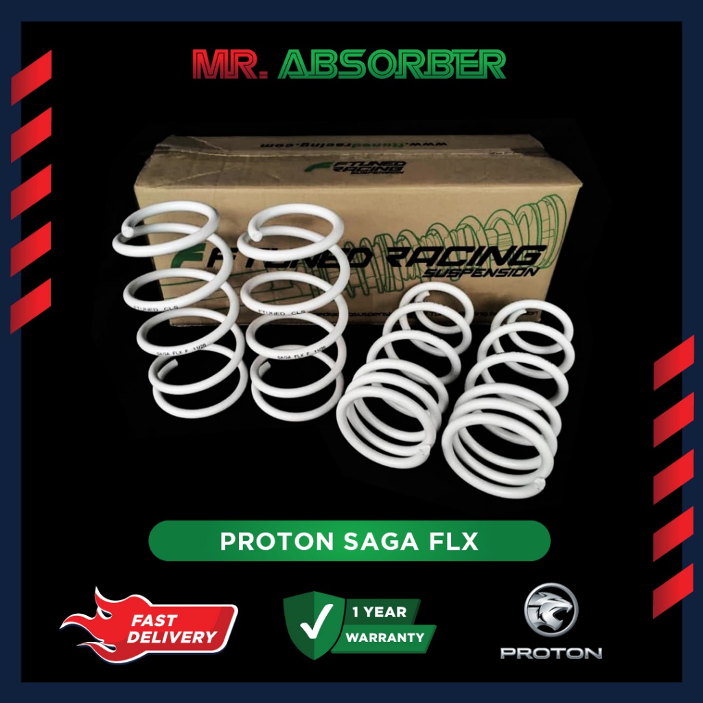 Proton Saga FLX / Saga VVT Ftuned Comfort Lowered Spring (CLS) | Shopee ...