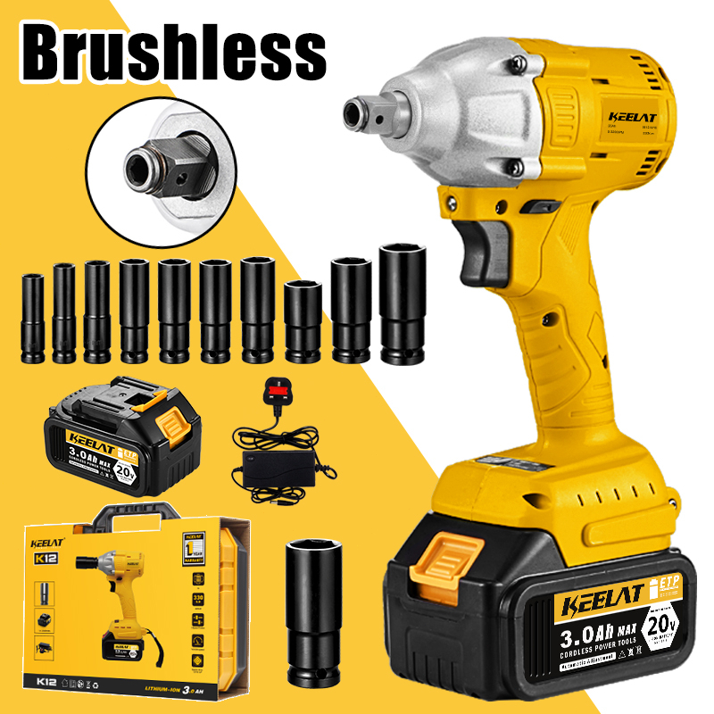 KEELAT KID003 420N.M Brushless Impact Wrench Drill Heavy Duty Cordless