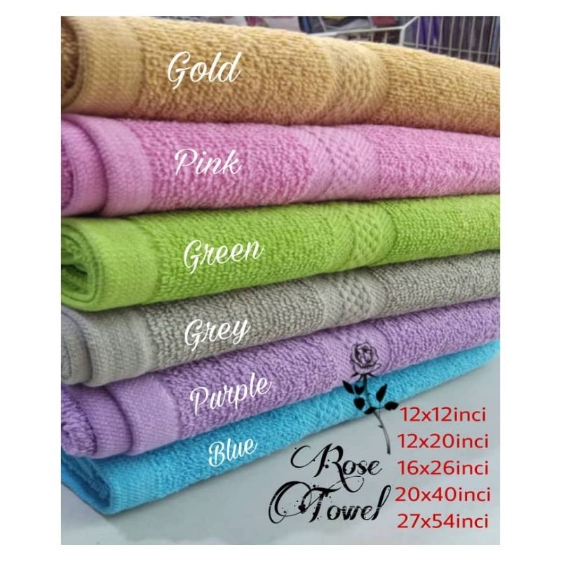 Tuala Mandi Sulam Nama Sulam Logo Bath Towel 27x54inci 30x60inci