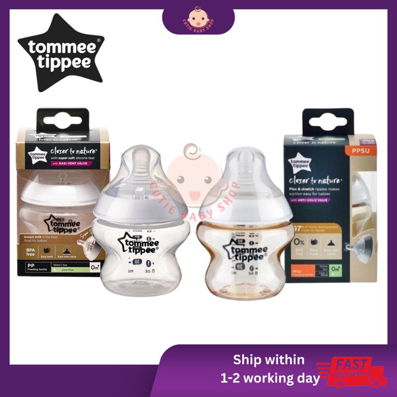 Original Tommee Tippee Closer To Nature PP Bottle With Box (150ml/5oz ...