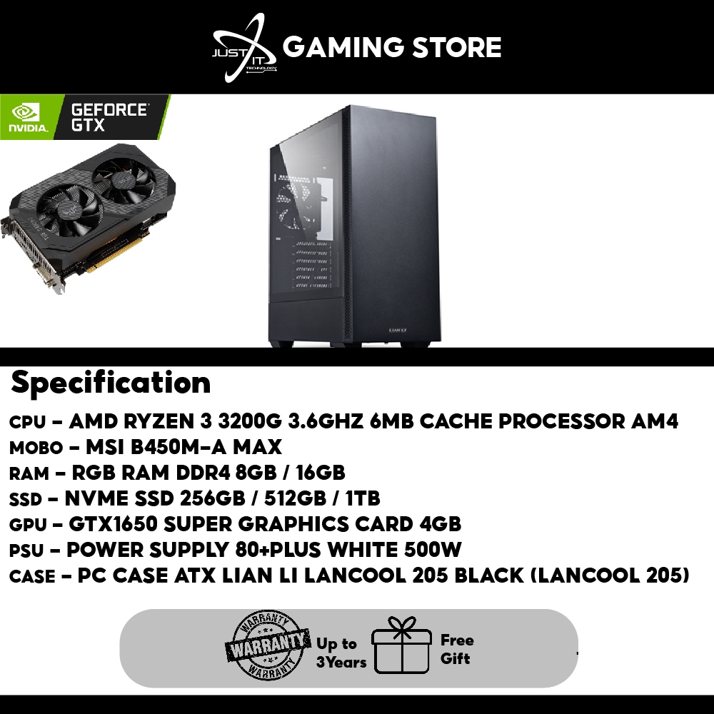 PC PACKAGE READY STOCK GTX1650 SUPER ( 10105 / I3-13100F / I5-10400 ...