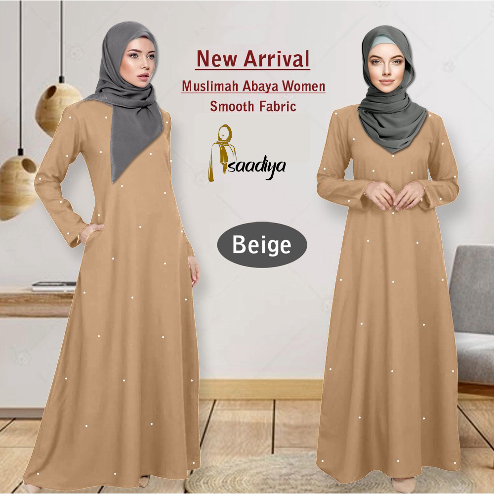 Long Muslimah Jubbah with Fron Batu & Side Pockets New & Elegant Design ...
