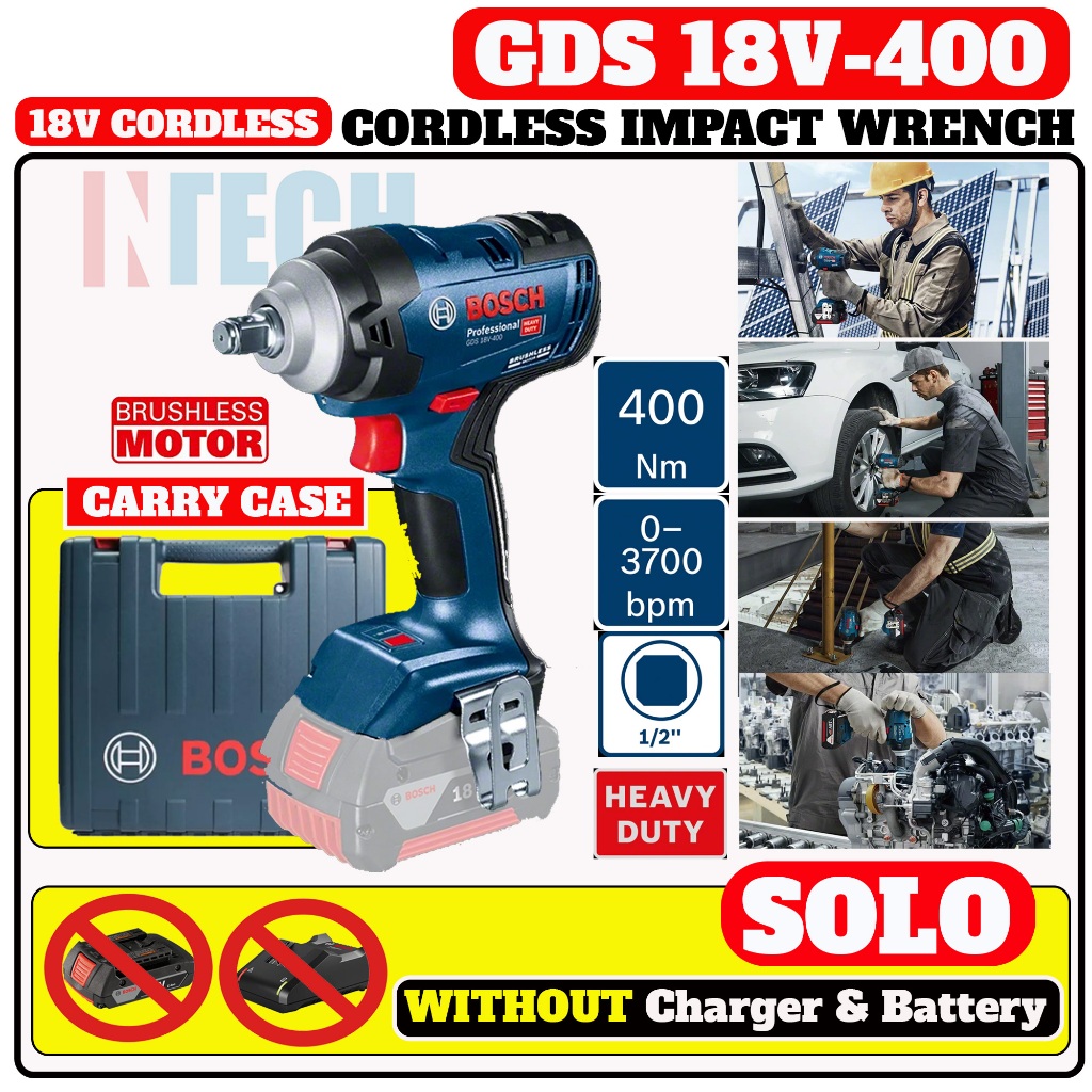 BOSCH GDS18V-400 / GDS18V400 18V CORDLESS IMPACT WRENCH BRUSHLESS MOTOR **  SOLO WITHOUT BATTERY AND CHARGER