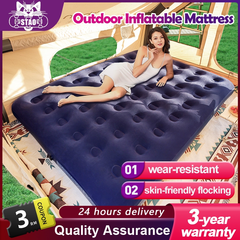 Inflatable Bed Single Air Bed 5 Sizes Midnight Green 25cm Extra Thick