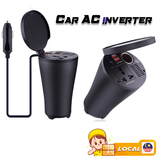 Car AC Power Inverter Cup Shape 220v~240v 4.8A Dual USB Charge Ports ...