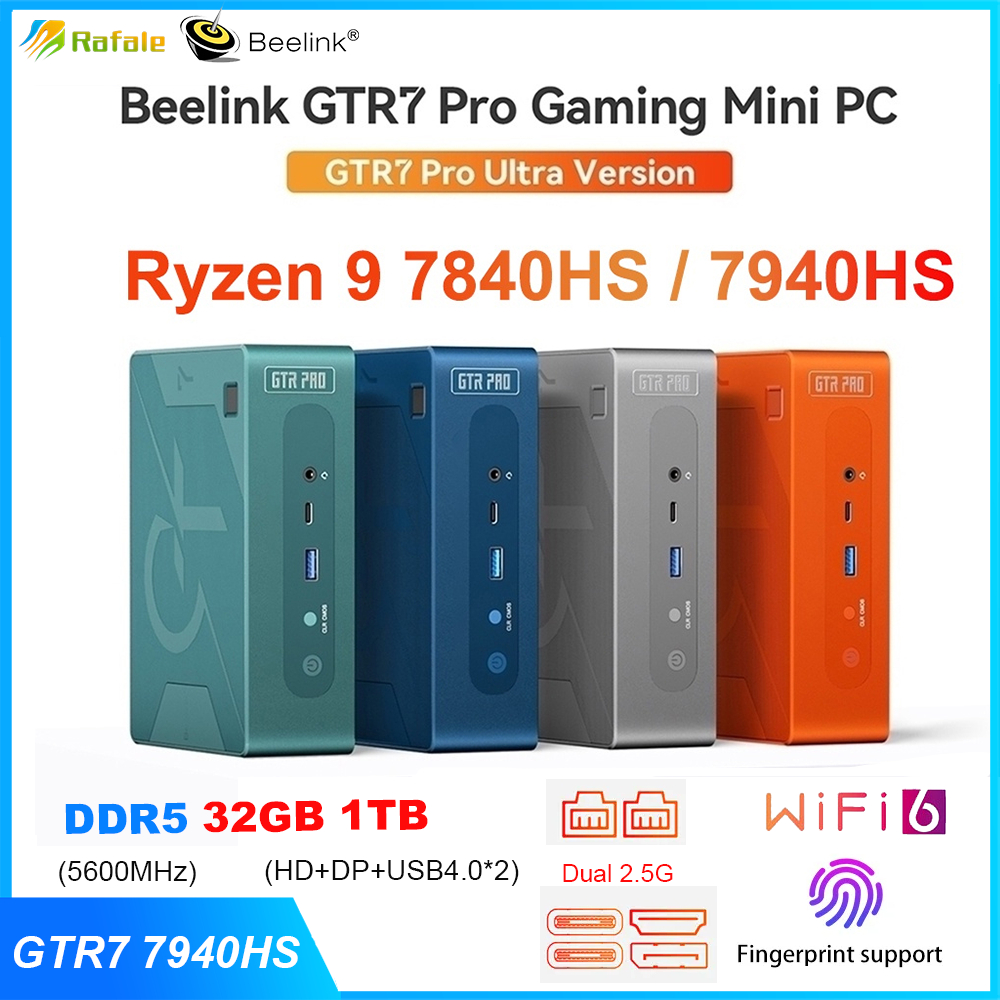 Beelink SER7 MAX AMD Ryzen 7 7840HS Mini PC Windows 11 DDR5 5600MHz PCle4.0  Nvme SSD Wifi6 BT5.2 65W Gaming mini pc