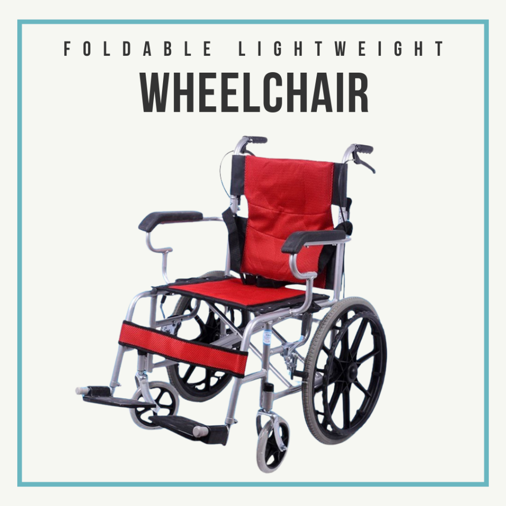 Blue/Red Wheelchair Foldable Lightweight