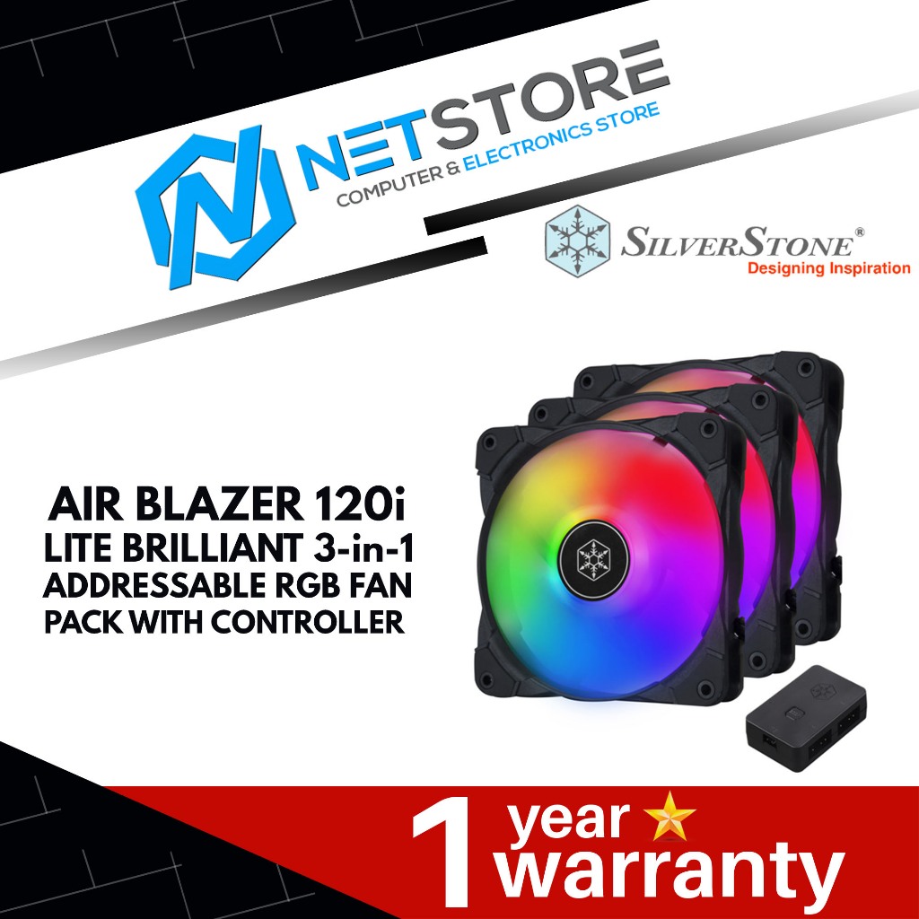 SILVERSTONE AIR BLAZER 120i LITE BRILLIANT 3-in-1 ADDRESSABLE RGB FAN ...