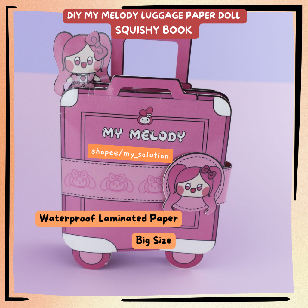 Sanrio Squishy Paper Doll House My Melody Paper Doll Luggage House