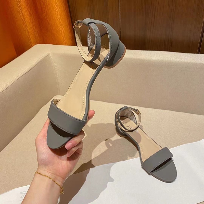 Classy Sandals Matte 1 Inch Heels with Ankle Strap for Women | Shopee ...