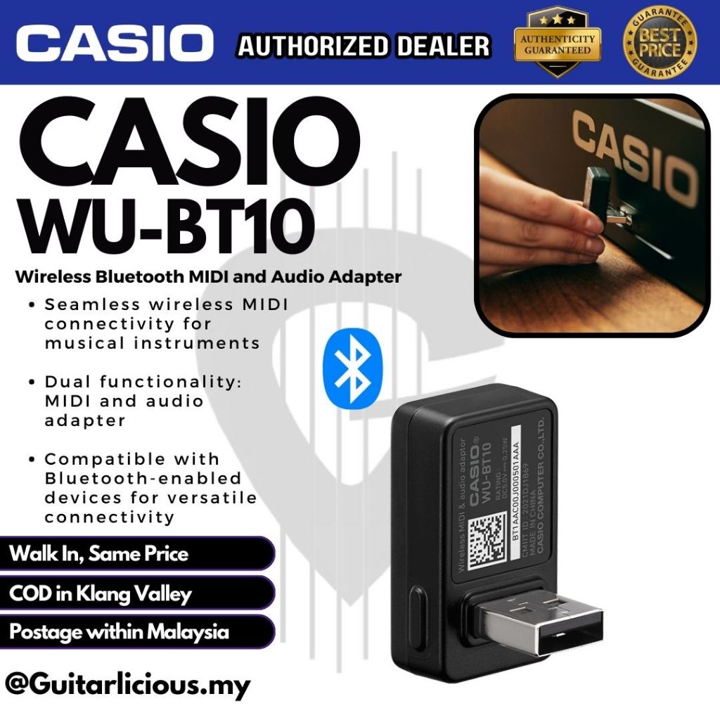 Casio WUBT10 Wireless Bluetooth MIDI and Audio Adapter ( WUBT10 / WU
