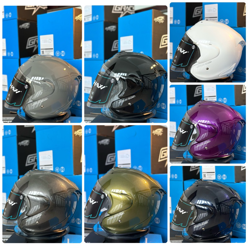 SIRIM} Gracshaw G919i GLAZZO Helmet Plain Colour Helmet Arc Ritz M